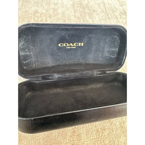 Coach Black Leather Sunglasses Hard Clam Case - Picture 8 of 8